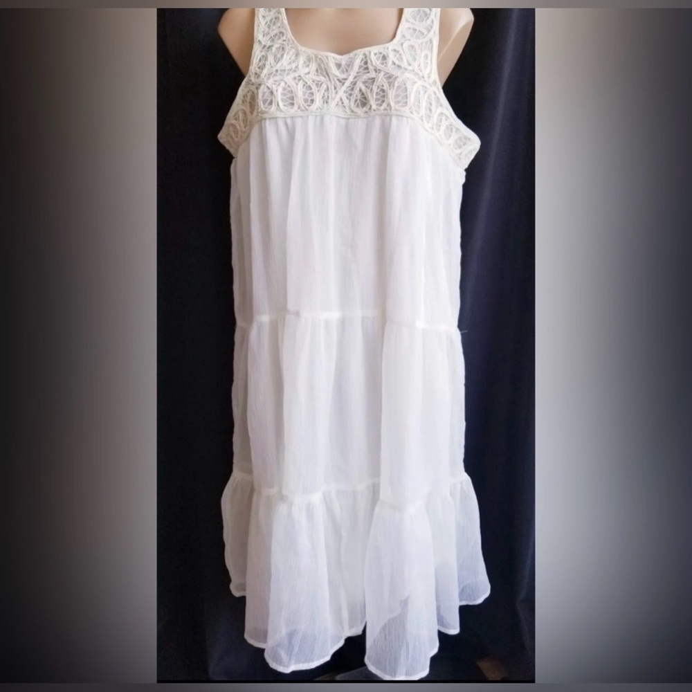 Soft Surroundings White Off White Boho Sheer
Hippie Sleeveless Dress